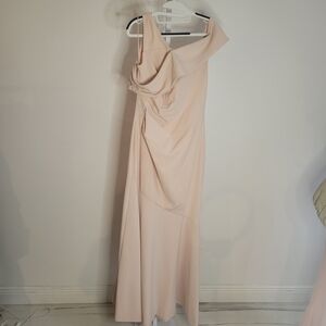 Theia Blush One-Shoulder Gown